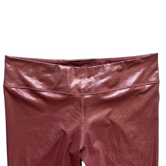 Womens Nike One Icon Clash Mid Rise 7/8 Rose Gold Shimmer Pink Clay Leggings XXL - Picture 5 of 6